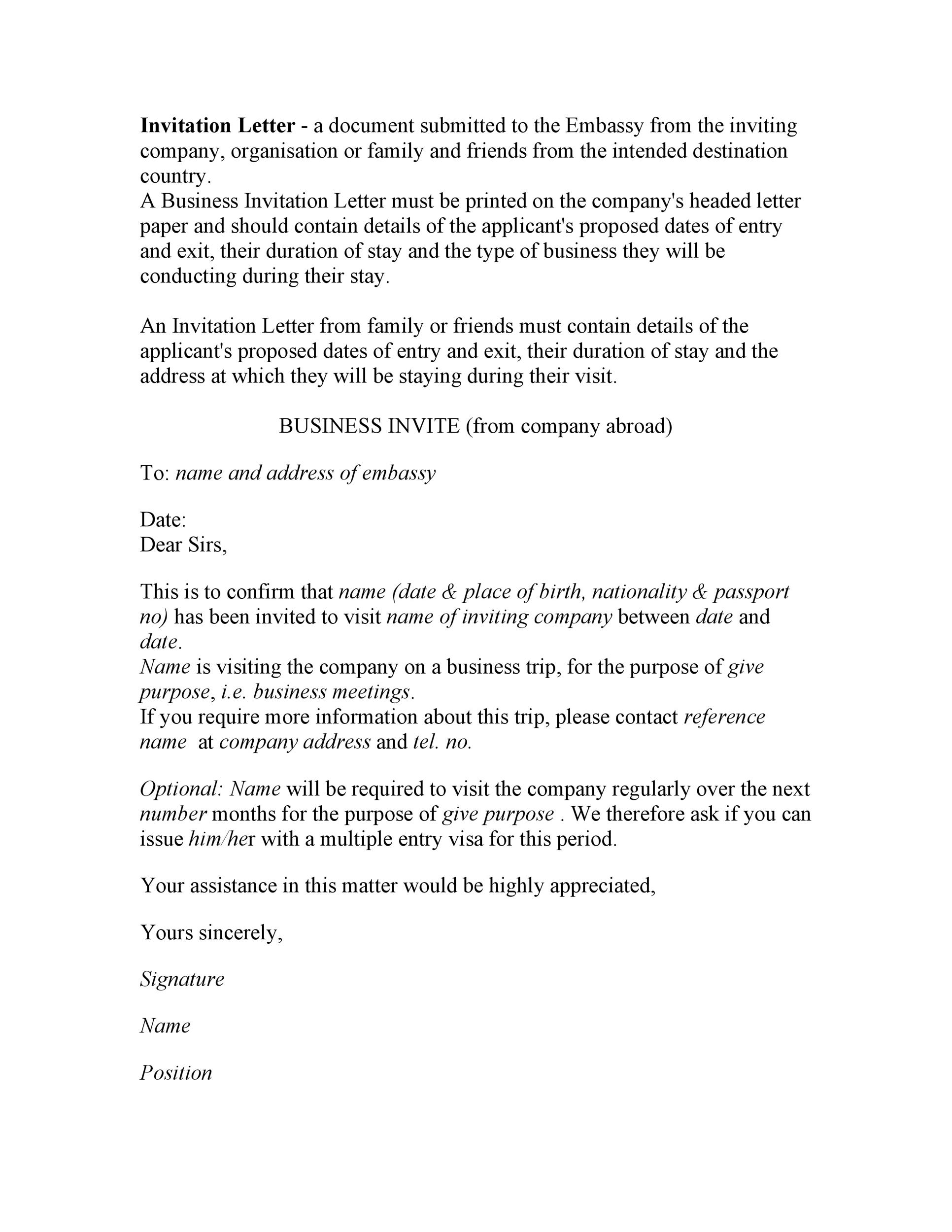 Formal Business Invitation Letter Sample - madisonazgard
